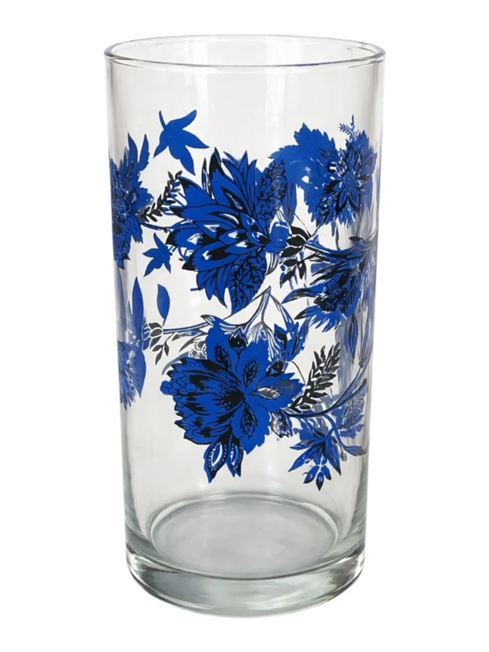 Royal Norfolk Blue Floral Iced Tea Glass 16 oz Vintage 1970s - Picture 4 of 5